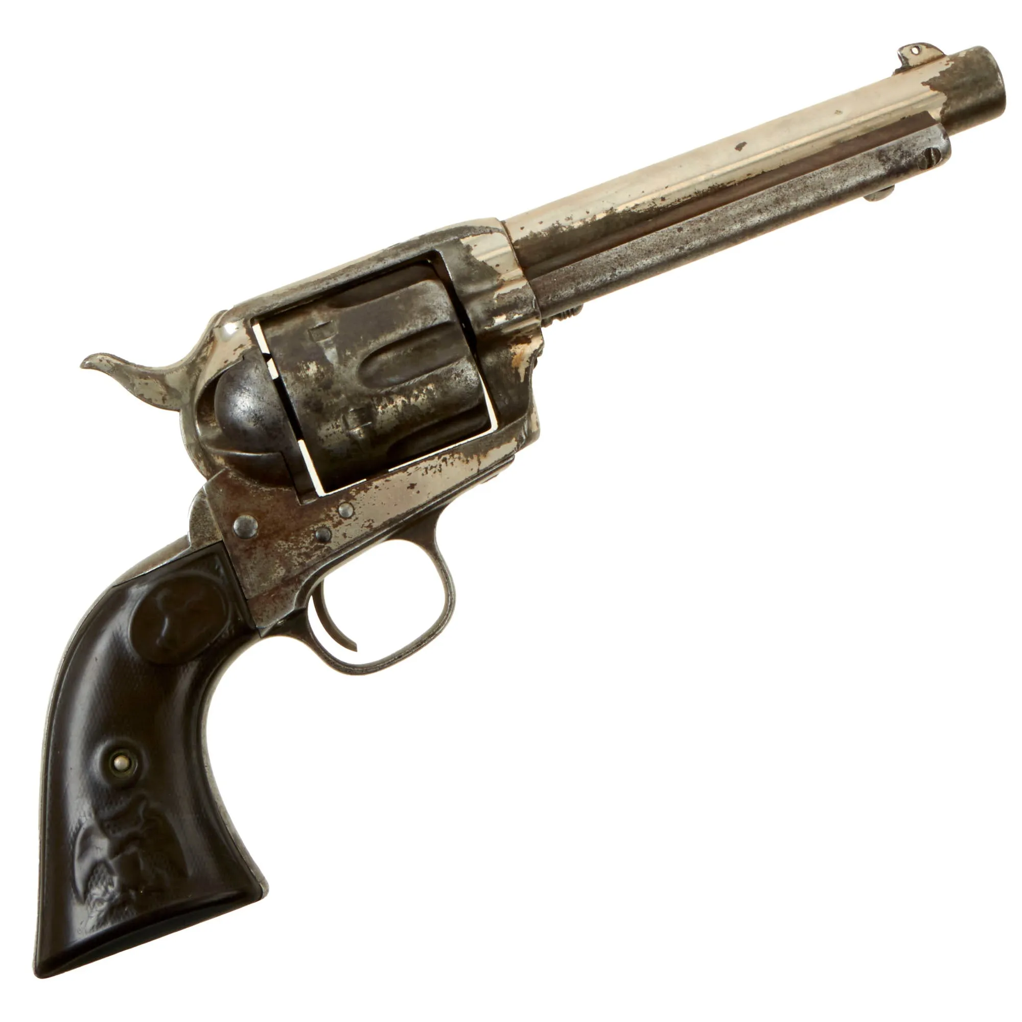 Original U.S. Colt Nickel-Plated .45cal Single Action Army Revolver made in 1883 with 5 ½" Barrel & Factory Letter - Matching Serial 88267