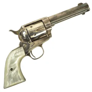 Original U.S. Colt Silver Plated .45cal Single Action Army Revolver with Pearloid Grips & 4 3/4" Barrel made in 1881 - Serial 70286