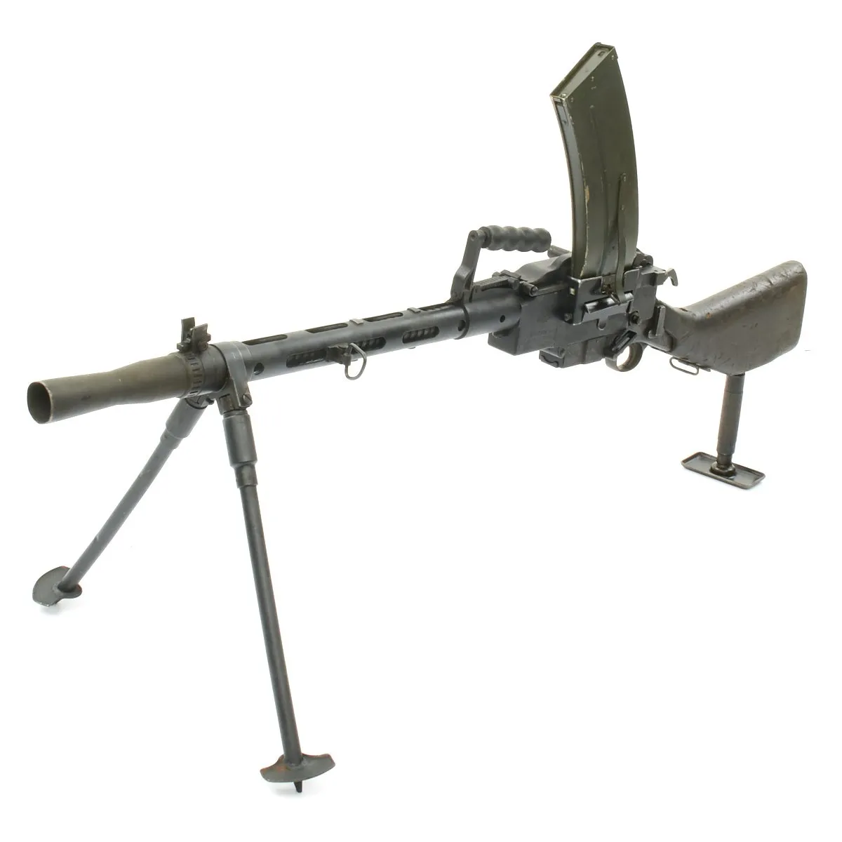 Original WWII Danish Madsen Display Light Machine Gun with Magazine and Monopod