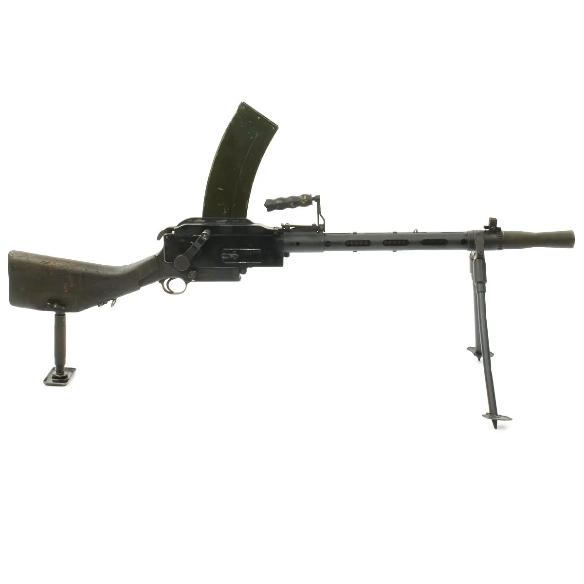 Original WWII Danish Madsen Display Light Machine Gun with Magazine and Monopod