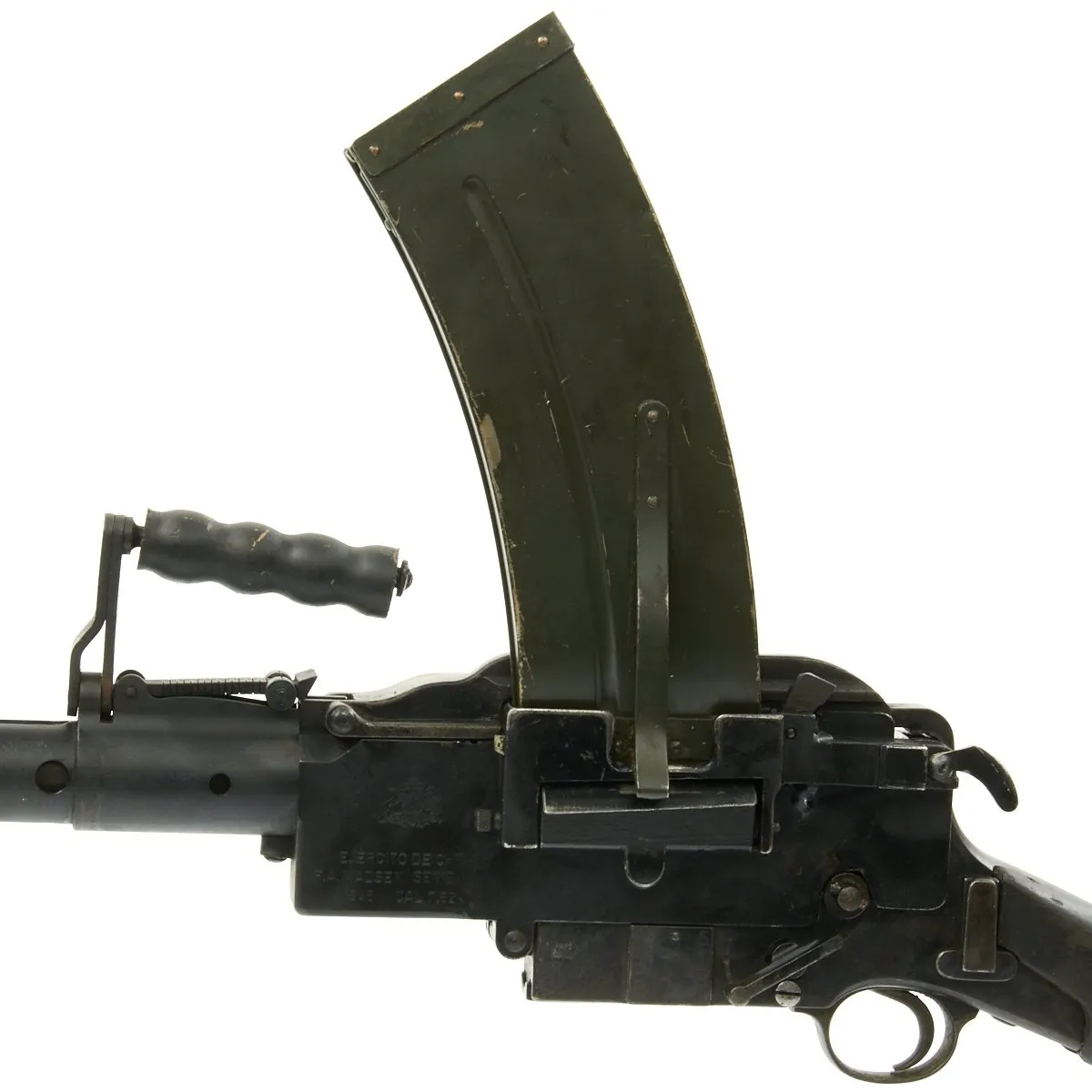 Original WWII Danish Madsen Display Light Machine Gun with Magazine and Monopod