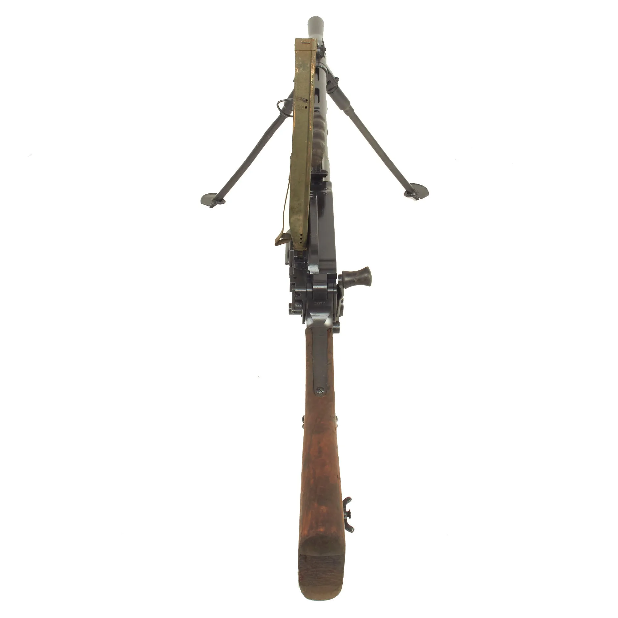 Original WWII Danish Madsen Display Light Machine Gun with Magazine Pouch & 5 Magazines