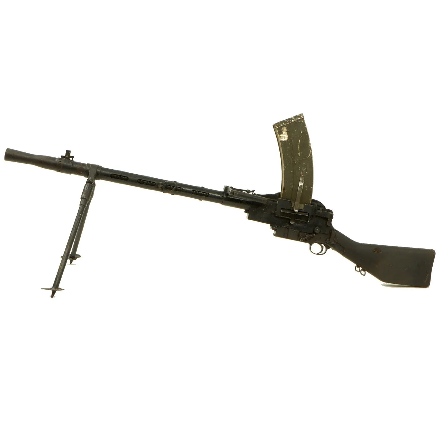 Original WWII Danish Madsen Display Light Machine Gun with Magazine Pouch & Magazines