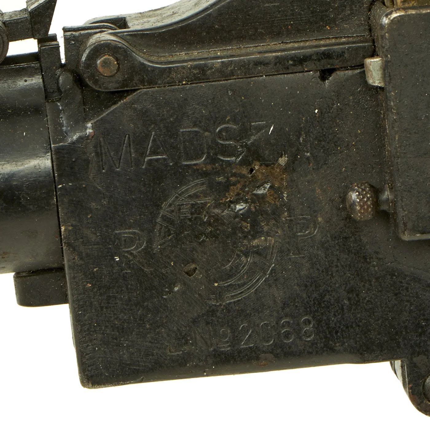 Original WWII Danish Madsen Display Light Machine Gun with Magazine Pouch & Magazines