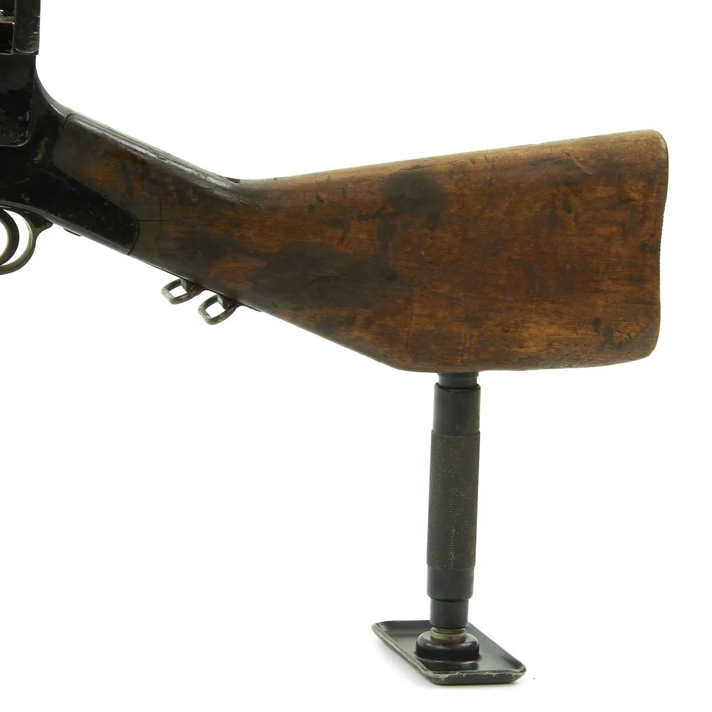 Authentic WWII Danish Madsen Light Machine Gun with Monopod and Magazine Pouch - Collectors Display Piece