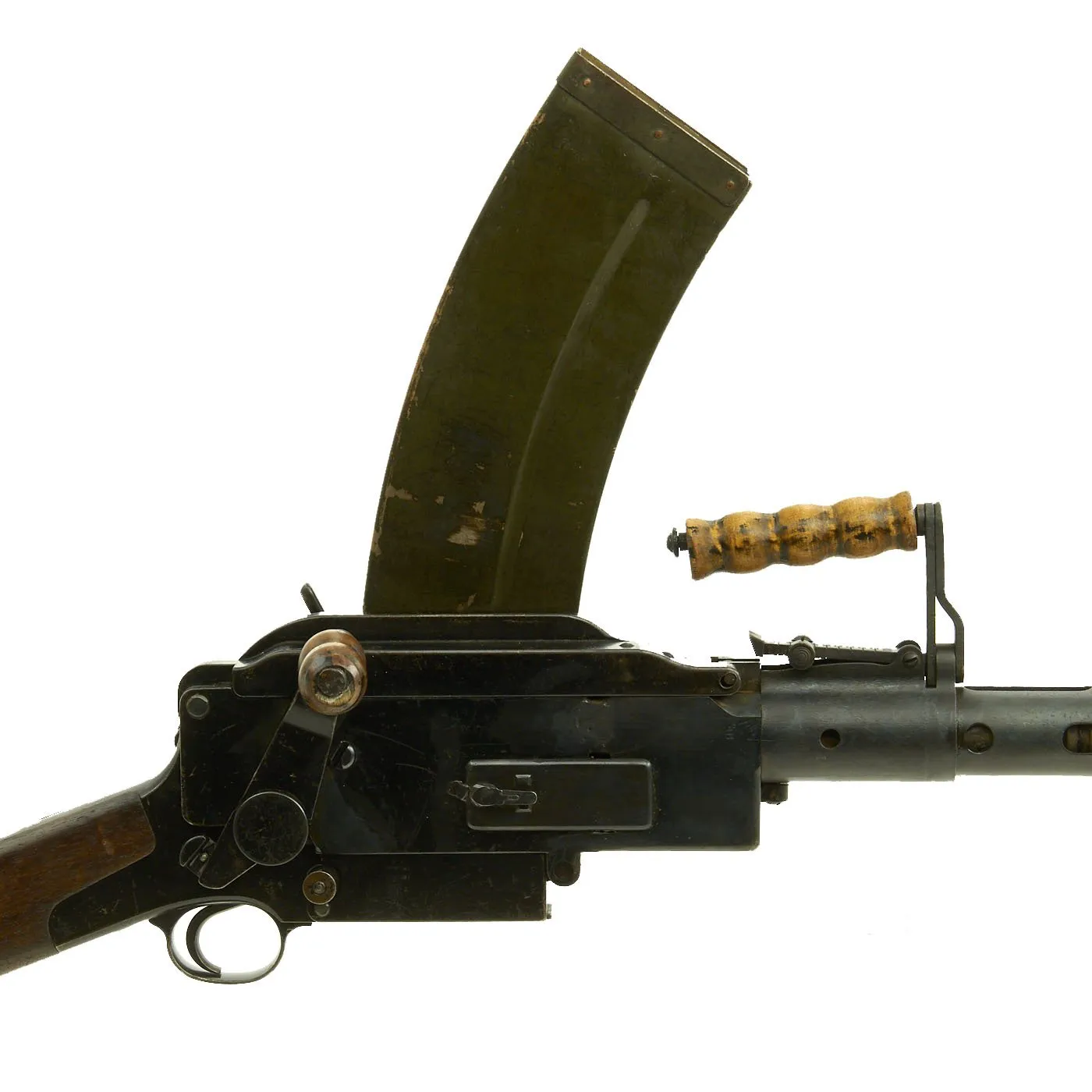 Original WWII Danish Madsen Display Light Machine Gun with Monopod, Magazine Pouch & Magazines