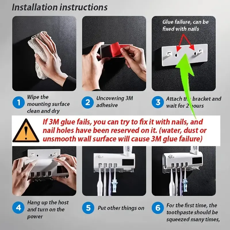 Smart Wall-Mounted Toothbrush UV Sterilizer