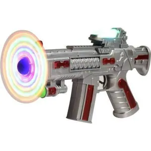 Space Gun Toy with Sound & LED Matrix Flashing Rotating Blades