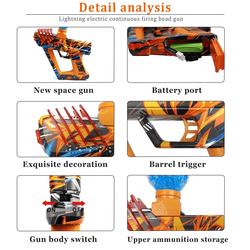 Super Handy Automatic Electric Rechargeable orbeez Gel Blaster Toygun For Kids - playmaster video