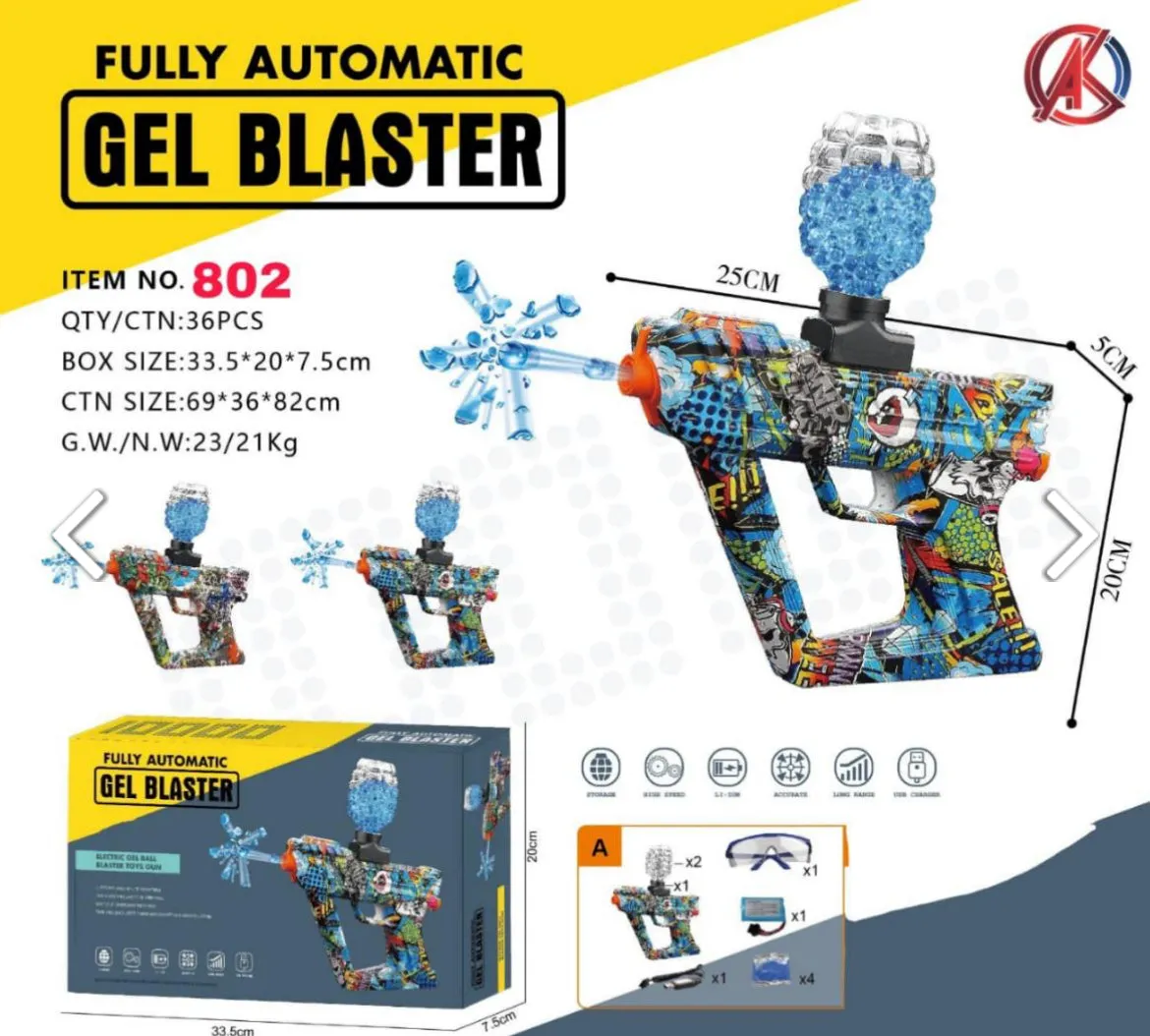 Super Handy Automatic Electric Rechargeable orbeez Gel Blaster Toygun For Kids - playmaster video