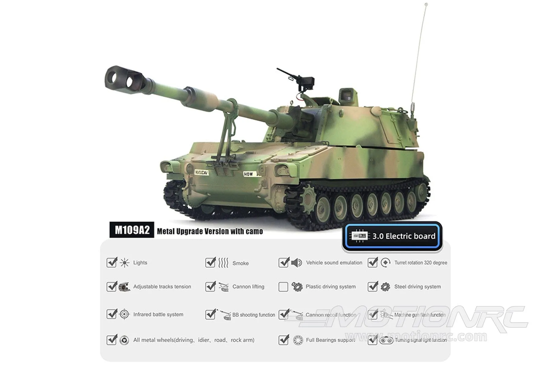 Tongde US M109A2 Professional Plus Edition 1/16 Scale Self-Propelled Howitzer - RTR