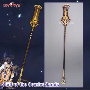 Uwowo Game Genshin Impact Cosplay Props Polearm Cyno Weapon Detachable Staff Of The Scarlet Sands