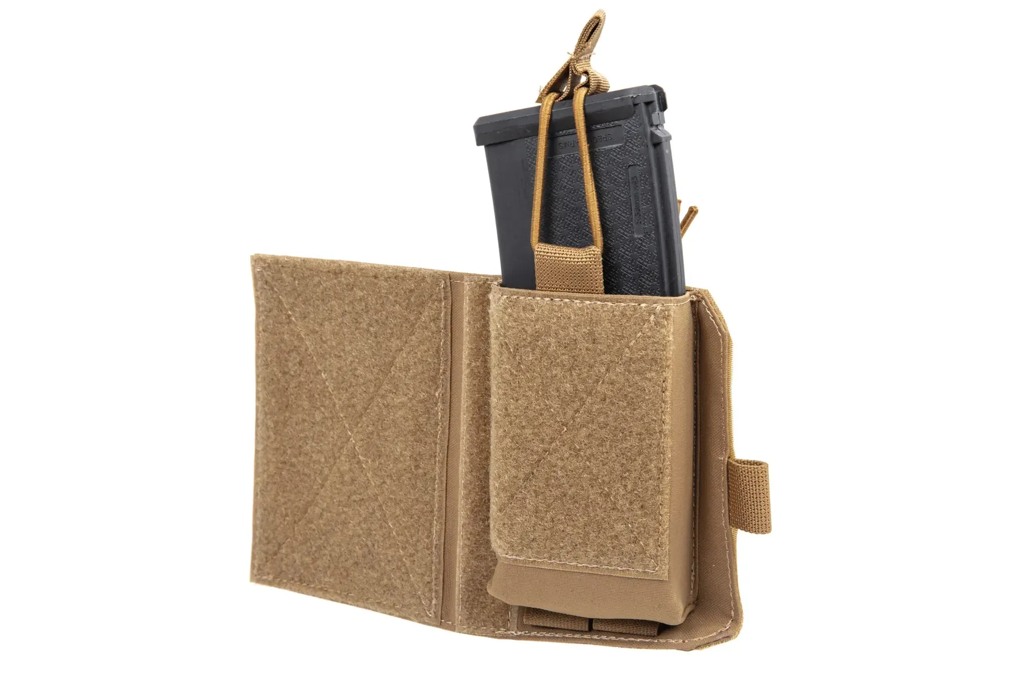 Wosport Coyote Brown horizontal magazine pouch for rifle magazine